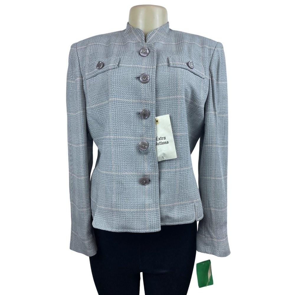 Herbert Grossman Women’s Button Up Grey Blazer Sz 10 - NWT